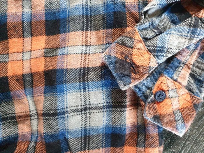 chemise à carreaux bleu/orange IKKS 6 ans - photo numéro 7