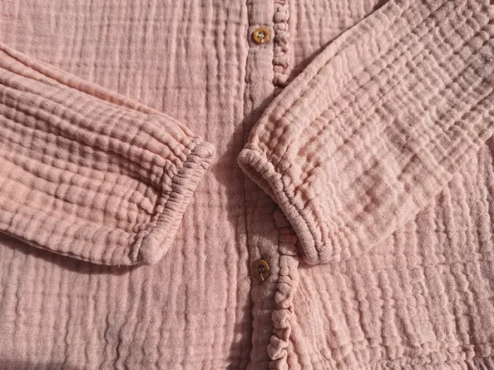 Blouse doublée gaze rose - photo numéro 4