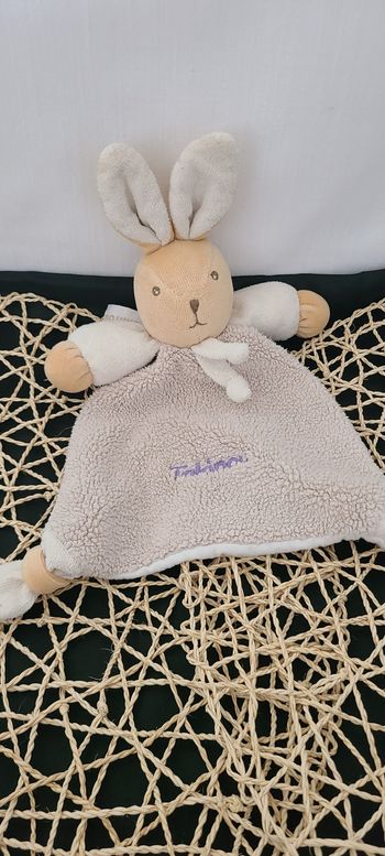 TAKINOU  DOUDOU LAPIN BEIGE PLAT TAUPE GRIS