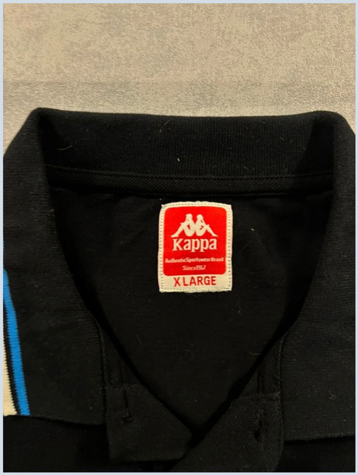 Polo Kappa Vintage noir logo brodé taille XL - photo numéro 4