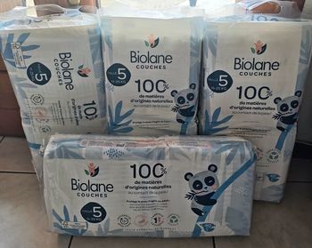 Lot de 4 paquets de couches BIOLANE Taille 5 - NEUFS