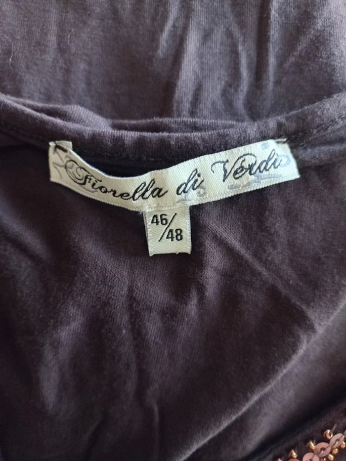 Tunique marron avec perles - photo numéro 6
