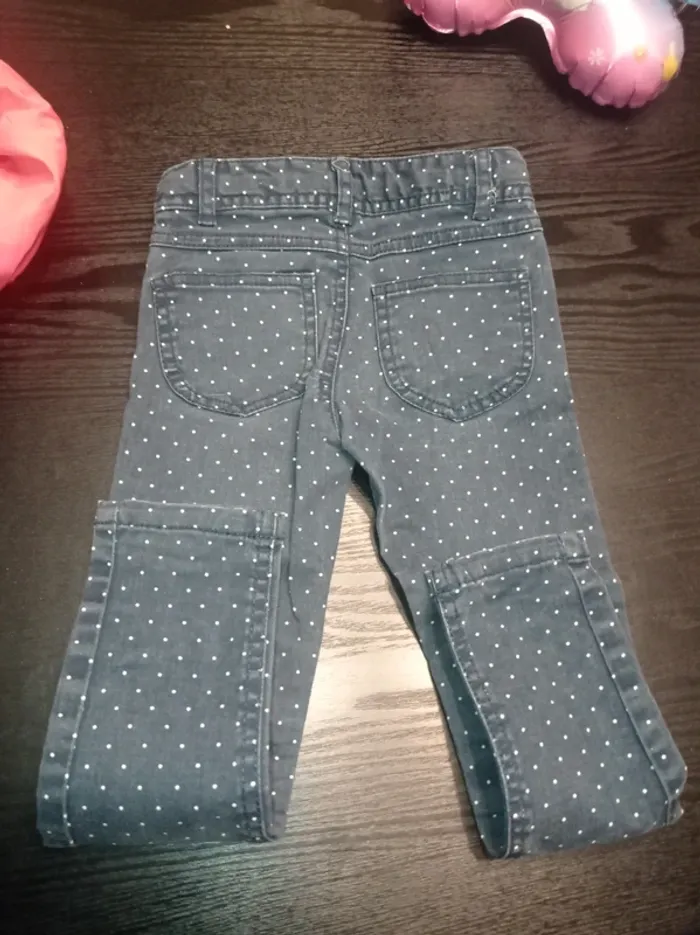 Jeans bleu marine ä pois blanc - photo numéro 2