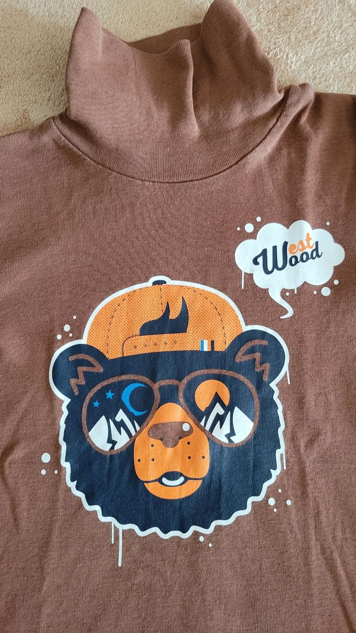 Teeshirt à manches longues et col roulé 8 ans - photo numéro 3