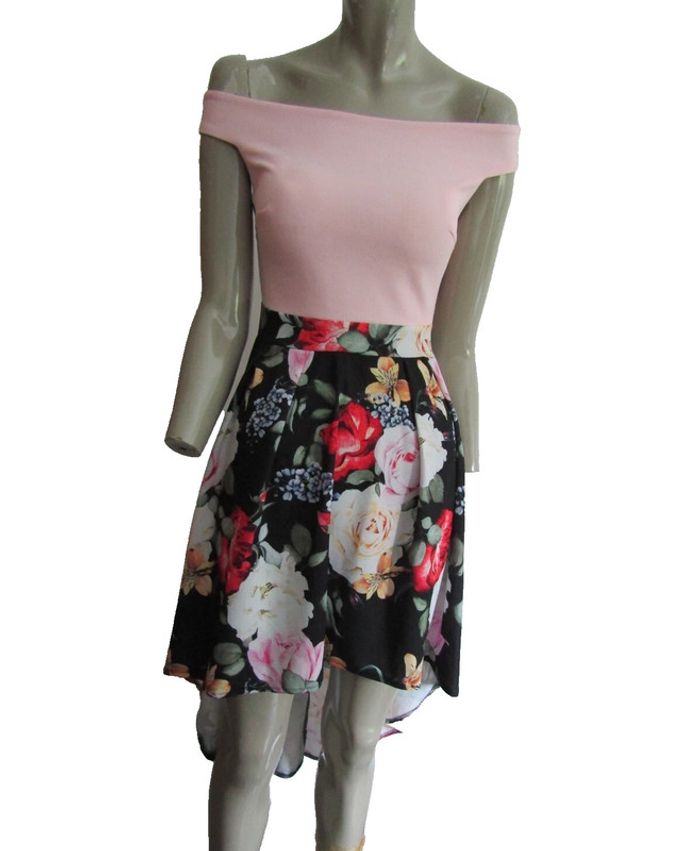 robe chic courte devant et mi longue au dos