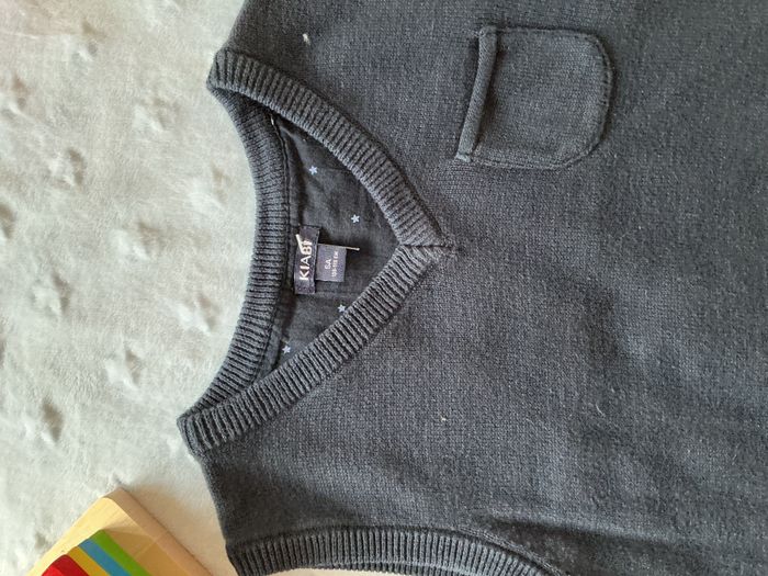 pull sans manches marine poche poitrine 5 ans kiabi - photo numéro 4