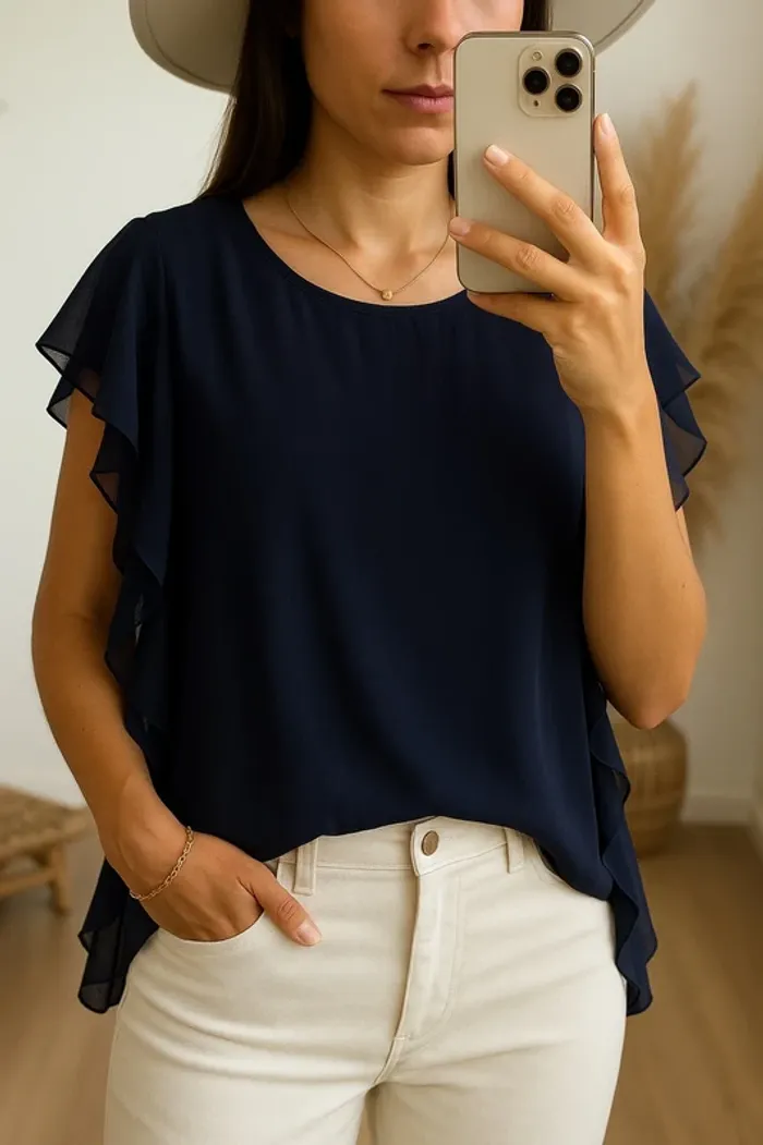 Blouse casual fluide à volants Naf Naf