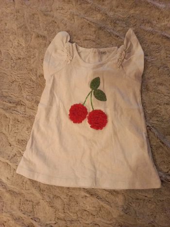 Robe, tunique ou blouse été 12 mois blanche cerises