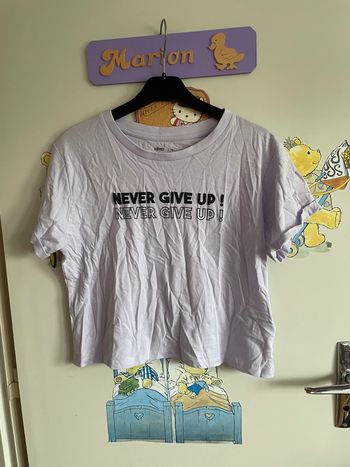 Tee shirt à manches courtes Lilas à motifs, taille 14 ans, marque Gemo