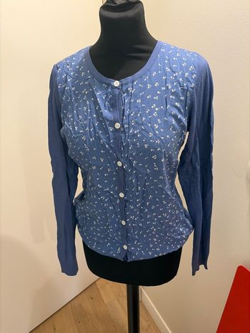 Gilet bi matière bleu 