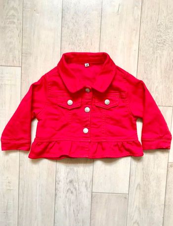 Veste en  jeans satiné rouge 6 mois