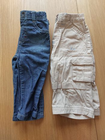 Lot 2 pantalons 12m/74cm