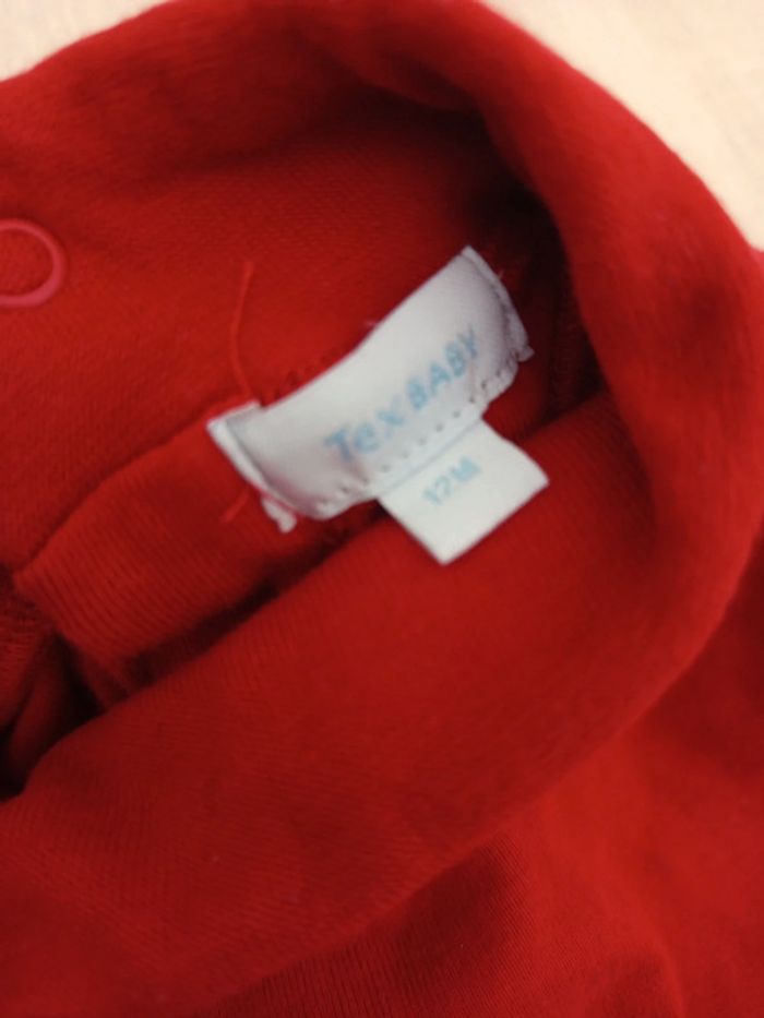 Sous-pull rouge chaud bébé 12M | Tex Baby | Hiver - Manches longues - photo numéro 2