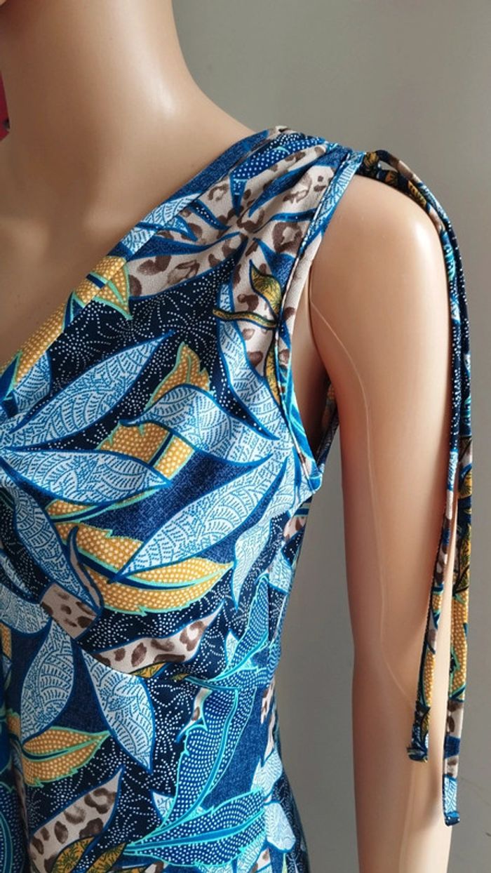 Robe fleuris multicolore bleu femme taille 38 - photo numéro 6