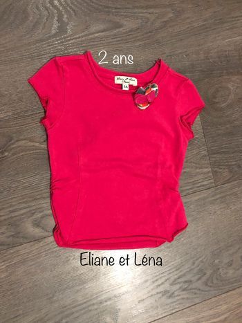 Tee-shirt rose Eliane et Léna F2a