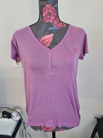 Teeshirt lilas cœurs elite