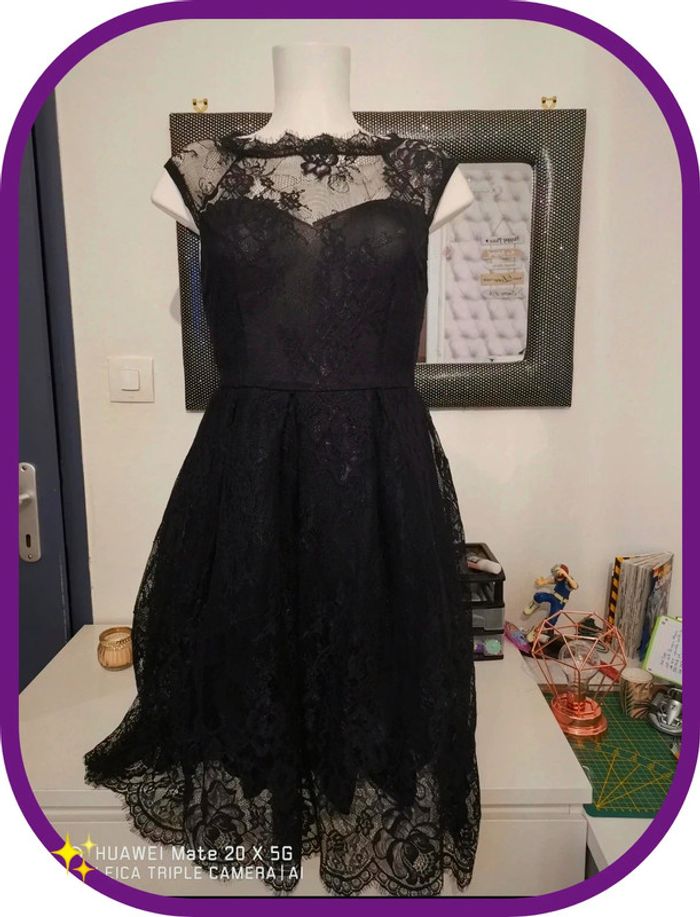 robe dentelle sabrina taille s noir - photo numéro 4