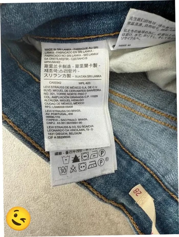 Jeans Levi's 711 W28 FR38 L32 coupe skinny bleu Femme women pan651b - photo numéro 7