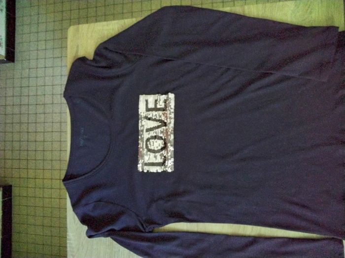 Tshirt manche longue S bleu marine neuf - photo numéro 2