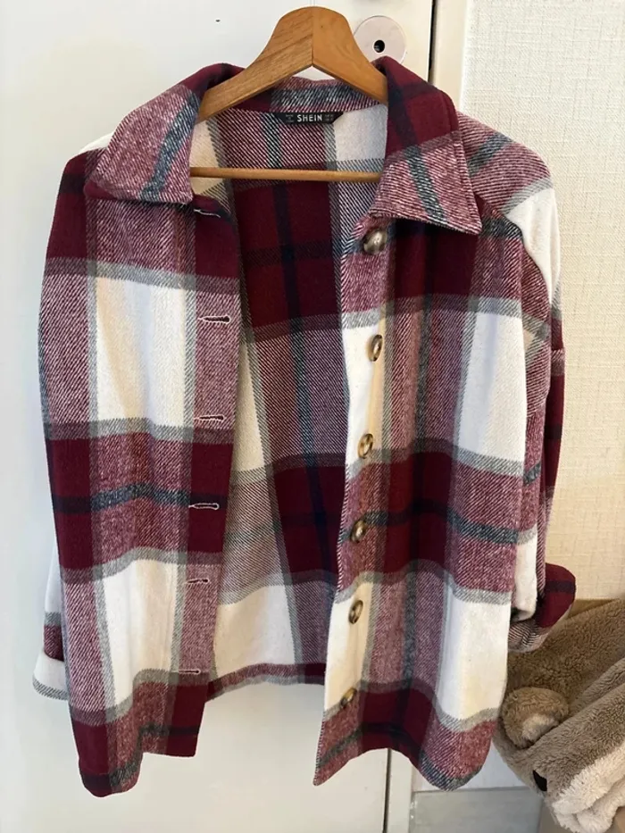 Veste à carreau bordeau  taille xs