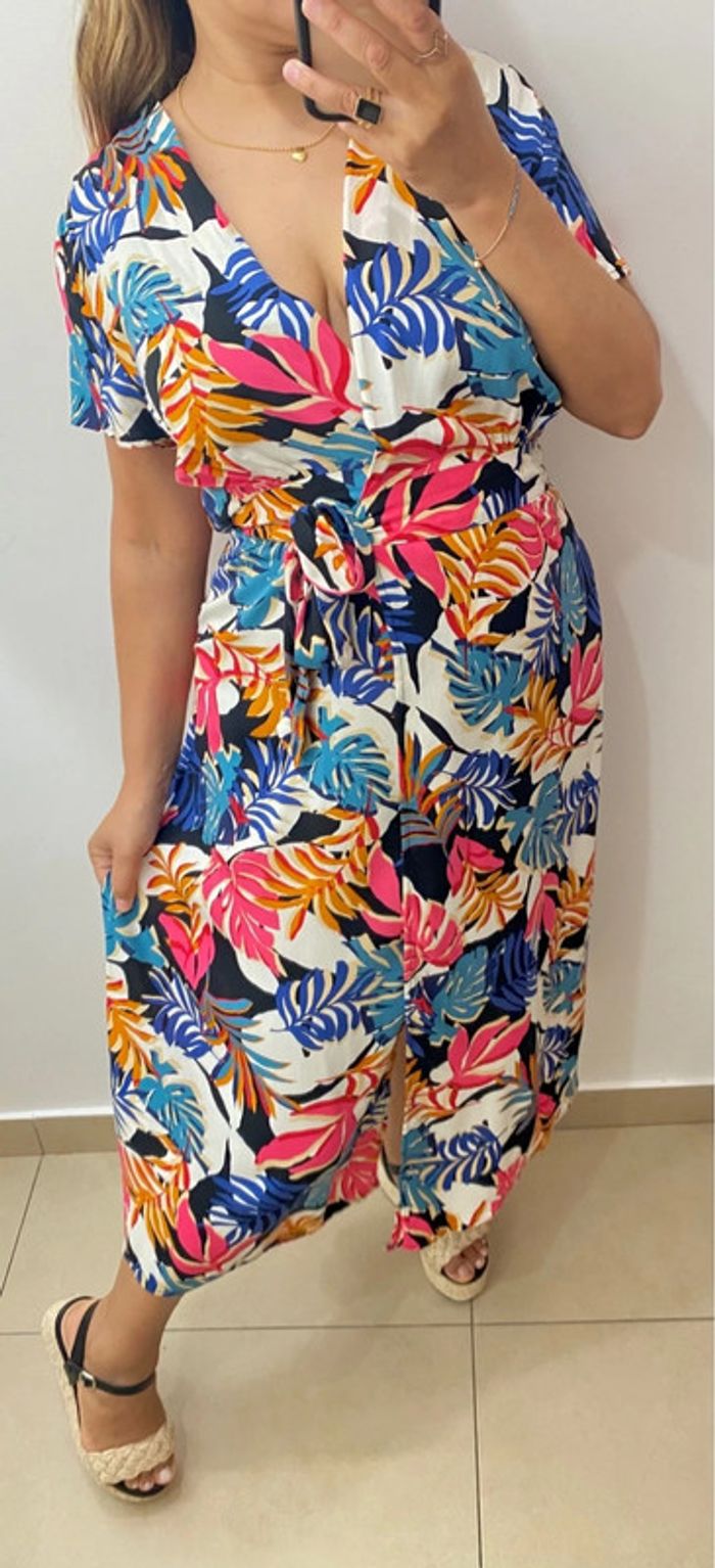 Robe Longue Porte Feuille Imprimée Tropical Taille S-M - photo numéro 3