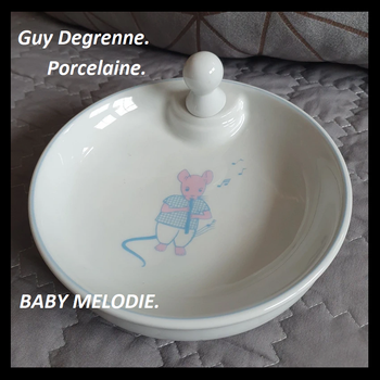 Ancienne assiette porcelaine repas bébé Guy Degrenne
