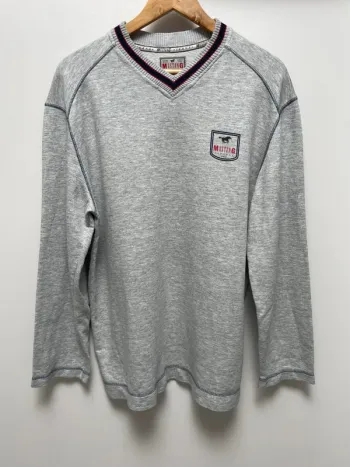 Mustang vintage V-neck grey sweater Mens Small car racing nascar