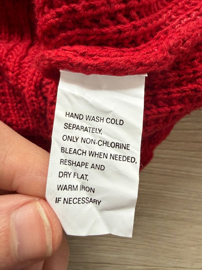 Pull Rouge Torsadé 100% Coton à Col Châle - Jeanne Pierre - Taille S - photo numéro 5