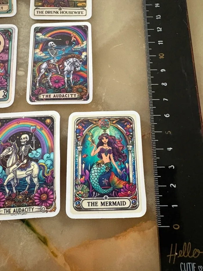 Autocollants 7 pièces carte de tarot - photo numéro 2