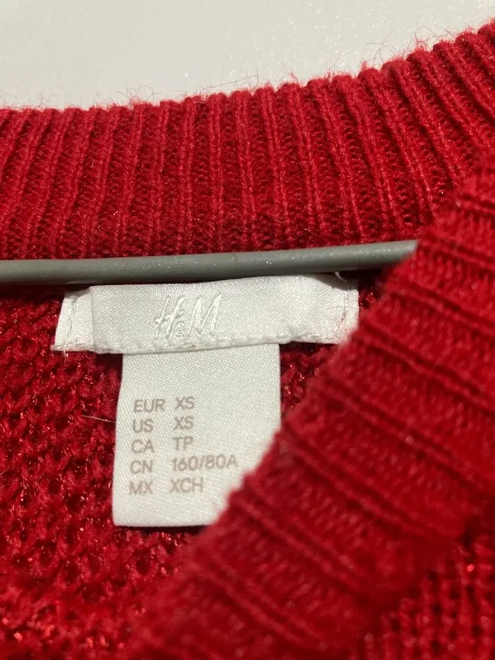 Pull rouge paillette - photo numéro 2