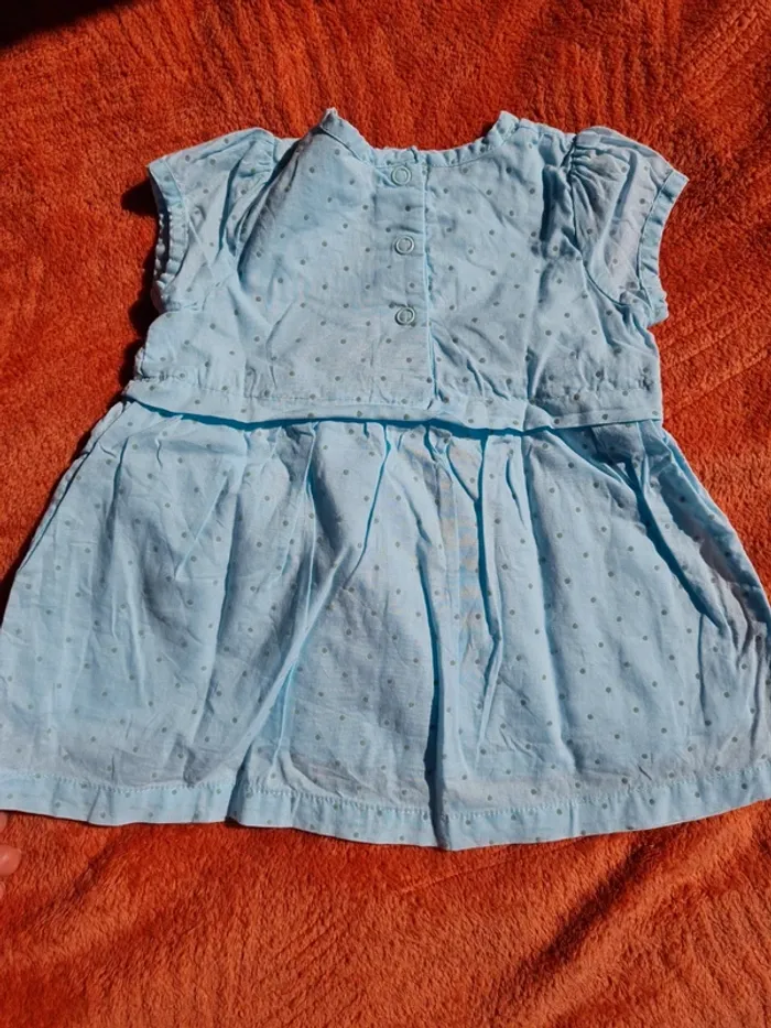 Robe bleu à pois argenté sucre d'orge 3 mois - photo numéro 4