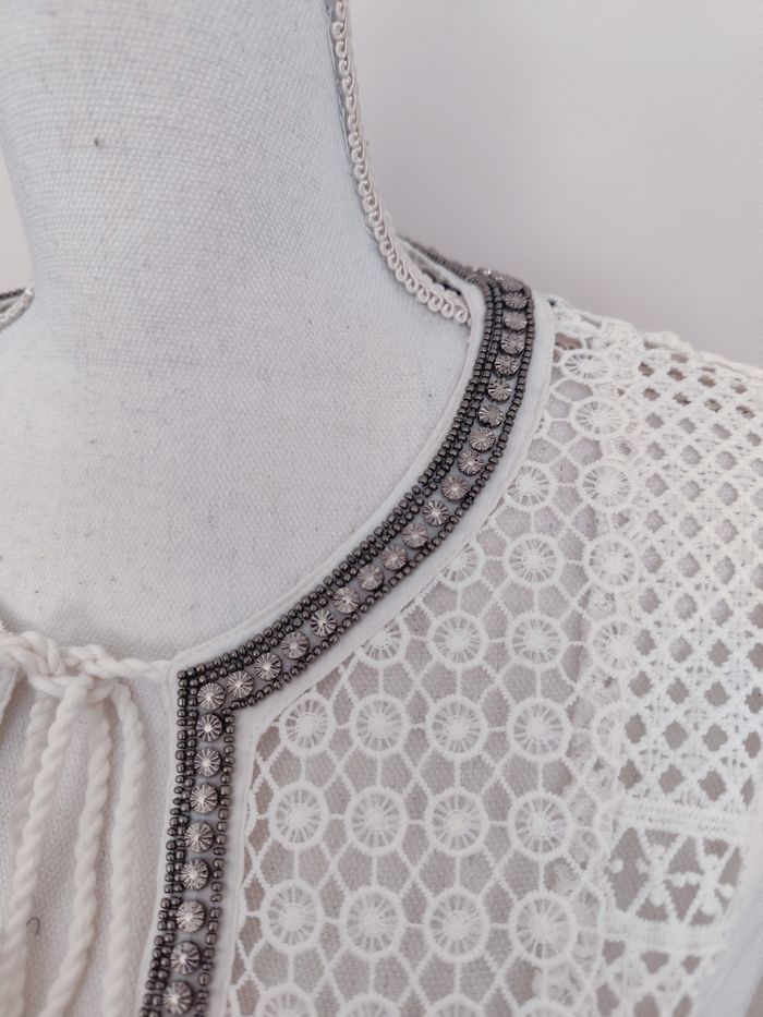 Robe longue the kooples taille S coton blanc et dentelle toutes saisons - photo numéro 4