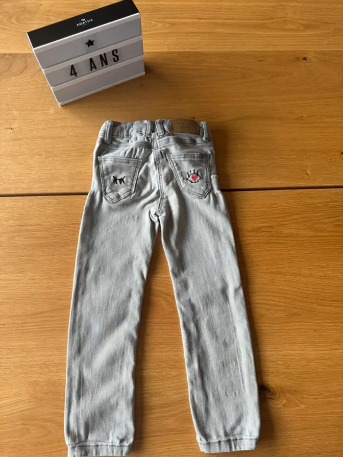 Jeans gris coupe skinny modèle Louise - Taille 4 Ans