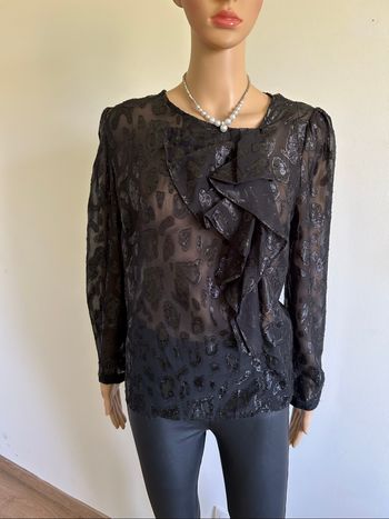 Blouse transparente noire et brillante Bisou’s Project taille L jamais portée