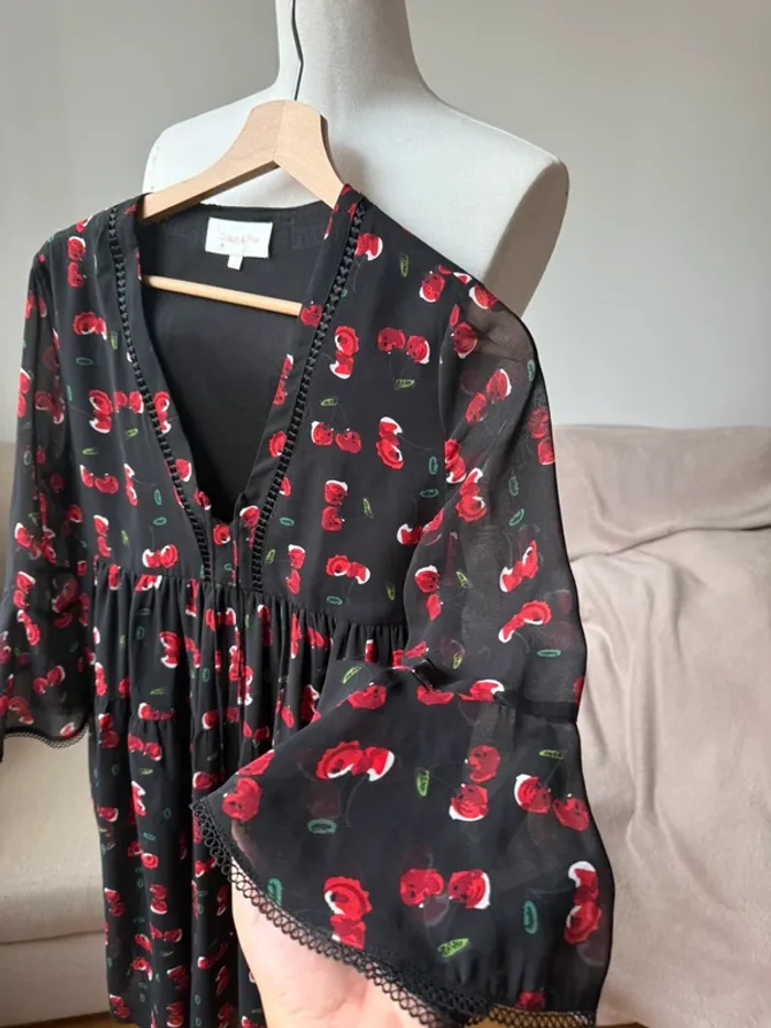 Jolie robe cerise S/36 - photo numéro 2