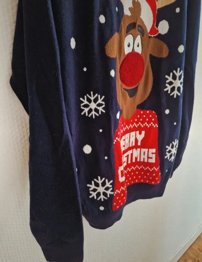 🎅 Pull de Noël Lumineux Merry Christmas - Taille XL - photo numéro 2