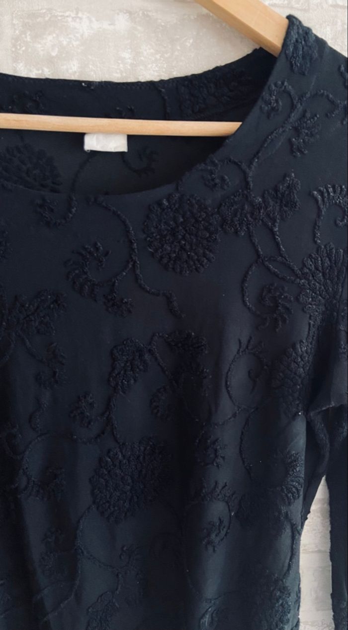 Body noir imprimer fleur taille 42 - photo numéro 2