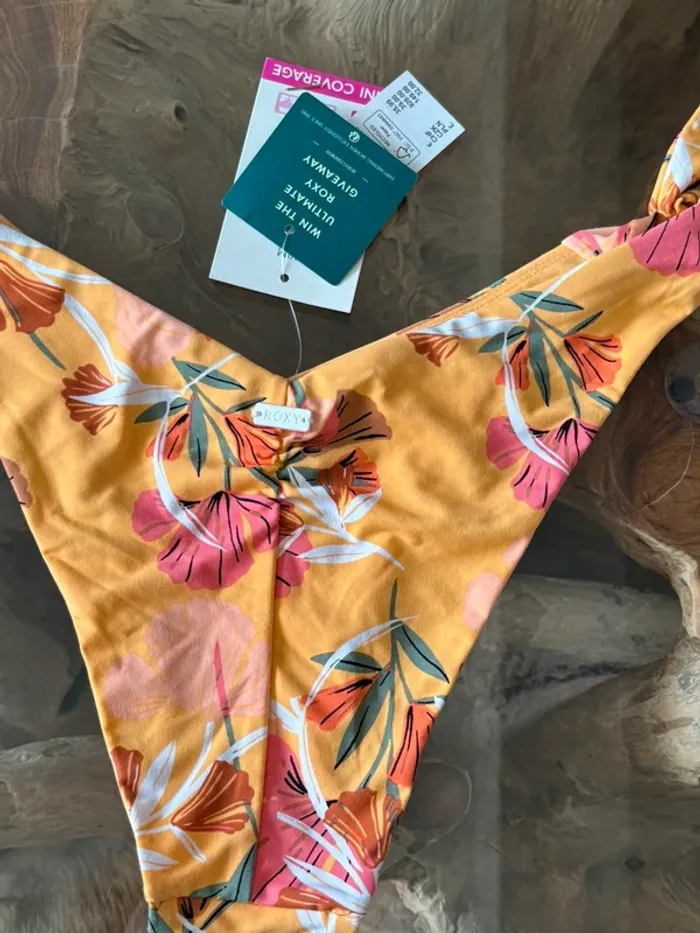 Bas de maillot de bain Roxy femme fleurs orange mini coverage - photo numéro 5