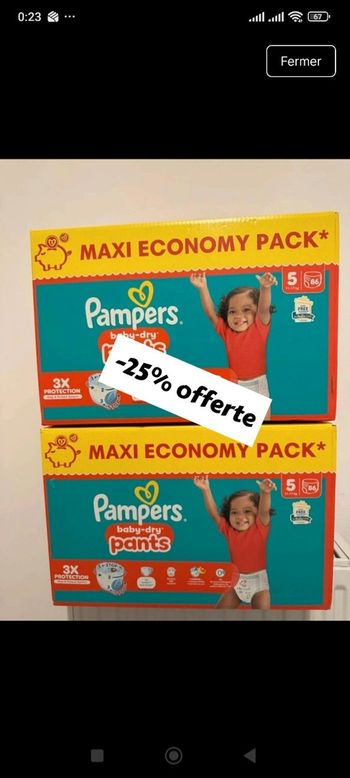 💥 PROMO 172  couches Pampers taille 5 pants 📦 Envoi rapide 