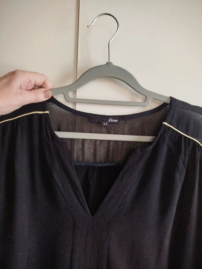 petit haut noir manches courtes Etam taille 38 - photo numéro 8