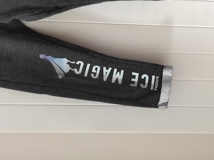 Bas de jogging fille 6 ans – molleton doublé – Reine des Neiges gris - photo numéro 4