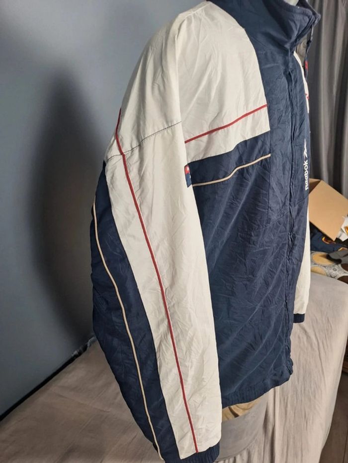 Veste Reebok vintage M bleu blanc style 90s logo brodé rétro (544) - photo numéro 6