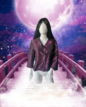 Blazer satiné irisé violine, en taille 44, de marque Armand thiery