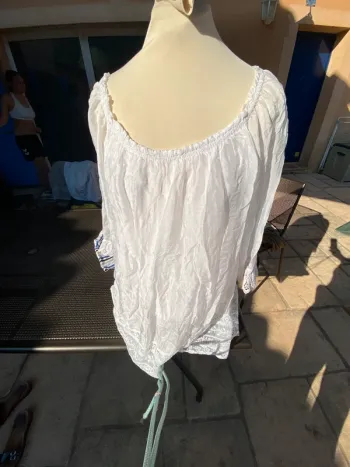 Blouse tunique blanche soie taille unique