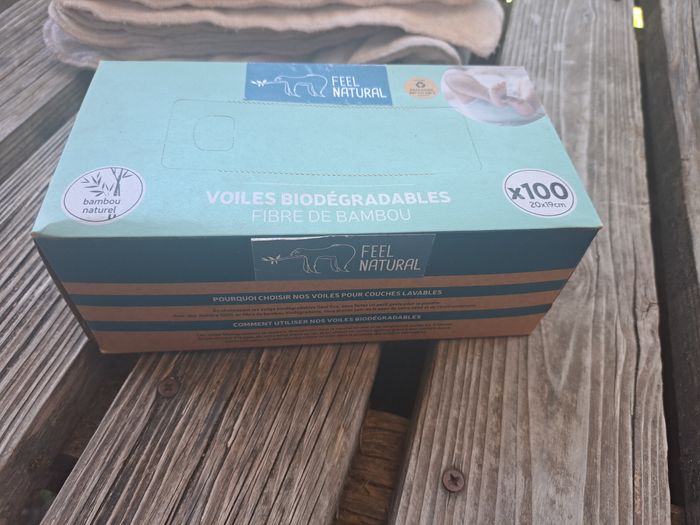 Boite de 100 voiles banbou biodegradable pour couche lavable