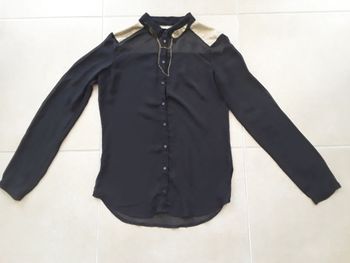Chemisier noir transparent BERSHKA NEUF 36