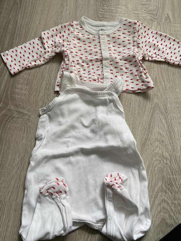 Ensemble pyjama 2 pièce petit bateau mixte 3 mois - photo numéro 2