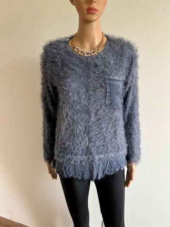 Pull gris bleu tout doux Made in Italy taille unique jamais porté