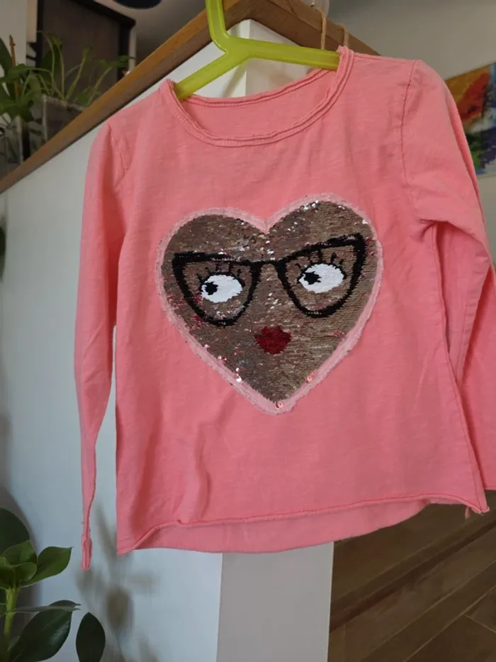 T-shirt manches longues motifs sequins Unikid 6 ans - photo numéro 4