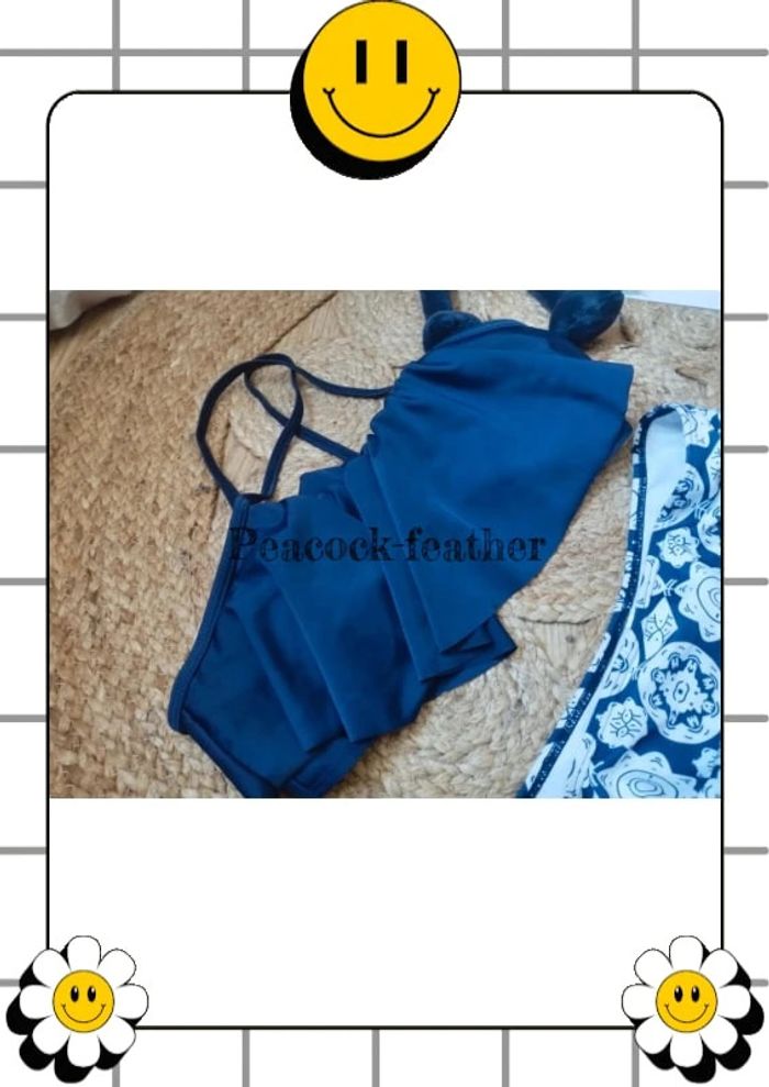 Maillot de bain bleu femme 38 culotte haute - photo numéro 2